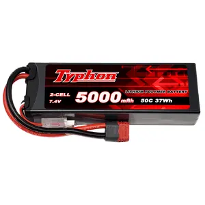 במקרה קשה ליפו 30c 2s 5000mah 7.4v סוללה lipo עבור traxas פסגה 1/10 rc רכב רכב משאית