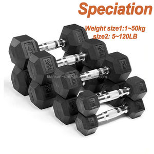 Factory Direct Gym Rubber <strong>Hexagon</strong> Dumbbell Set 1-50kg 5-120LB Hex Rubber <strong>Dumbell</strong> for Weight Lifting - Product Image 4