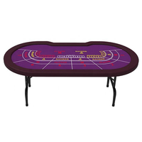 Table de poker Baccarat de style classique d'Asie du Sud-Est YH, pieds pliants, MDF+PU+Bois+Acier inoxydable, imperméable, couleur personnalisée, casino