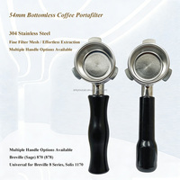 Poignée de machine à café en acier inoxydable à trois branches (sans fond) de 54 mm, noire, AY-S543D AY-S54D, accessoire de filtre pour machine à café