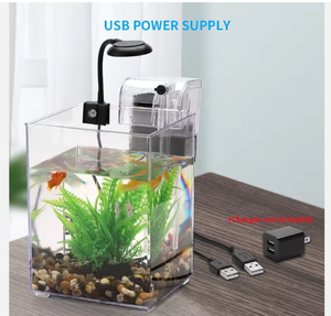 <span class=keywords><strong>Acuario</strong></span> de Escritorio Cuadrado Pequeño Ultra Blanco, Micro-Paisaje, Tanque de Acrílico Ecológico de 1L, para Hogar, Oficina, Sala de Estar - Product Image 3