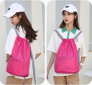 2025 Custom New Design Colorful Oxford Polyester Drawstring Gym Bag Hot Sale Sport Nylon Rope Handle <b>Backpack</b> Logo <b>Promotional</b> - Product Image 3