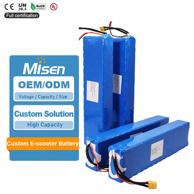 Misen Customized 12V 18V 24V 36V 48V 7.8Ah 10Ah 20Ah 30Ah E Scooters Bike Lithium Ion Battery Pack for Bicycles Scooters