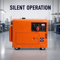 Generator Diesel Senyap 50Hz Portabel Starter Elektrik Output 12V DC Voltmeter Digital Stopkontak Ganda untuk Cadangan Rumah