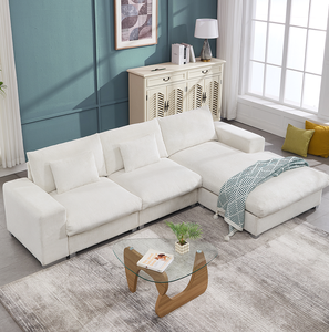 Modern Nordic L-Shaped Polyester <b>Sofa</b> <b>Bed</b> Set with Memory Foam Wooden Legs-Modular <b>Sofa</b> for Living Room - Product Image 3