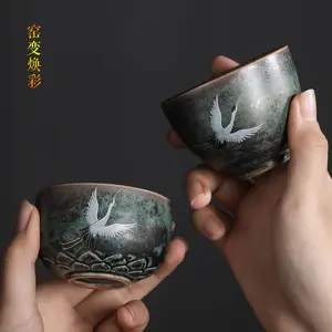 רוי הוא Chengxiang מנוף כוס בעבודת יד גס חרס כבשן אפוי בציר תה כוס אישי מאסטר כוס ריח ניחוח