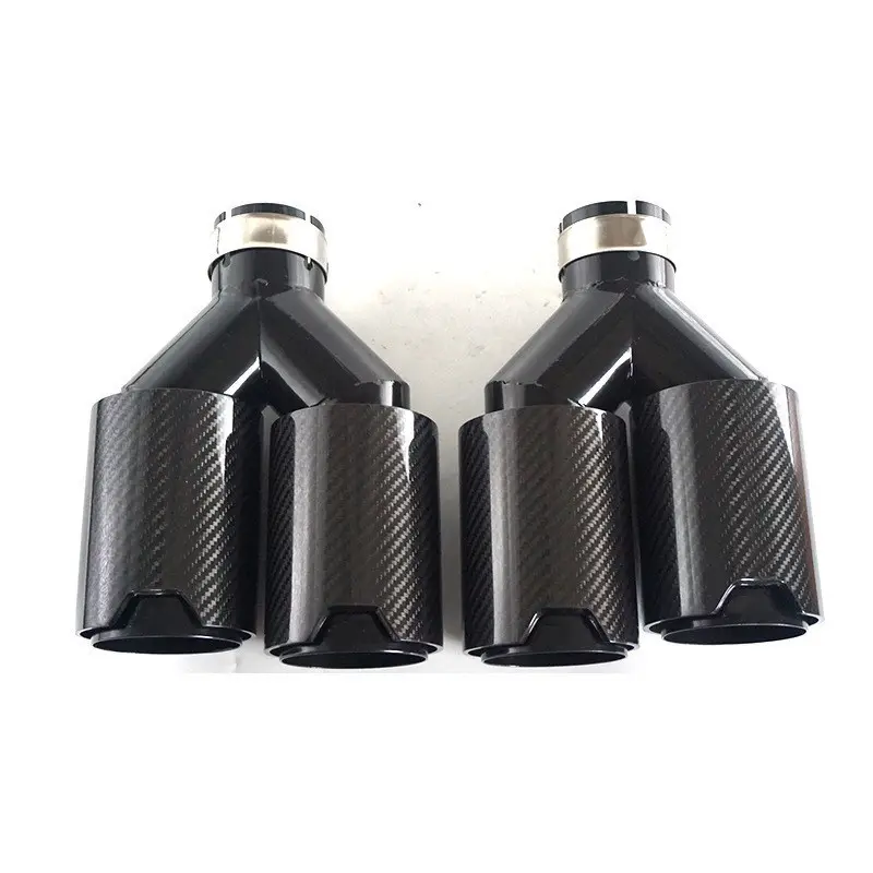 Universal M Performance Dual Carbon Fiber Black Stainless Steel Carbon Fiber Exhaust Pipe Muffler Tips for BMW Series