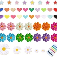 Patch brodé Cœur Fleur Étoile pour Chapeau Sac Décoration DIY Accessoires Vestimentaires Écussons Thermocollants