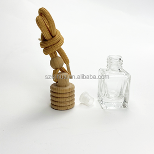 جودة عالية 5-زجاجة عطر غير لامعة علاج بالروائح العطرية غطاء خشبي معطر هواء موزع سيارة لناشر القب - Product Image 3