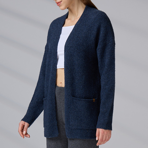 Fabricants de pulls, cardigan en tricot uni pour femmes, manteau pull à manches longues, col en V, cardigan ample - Product Image 5