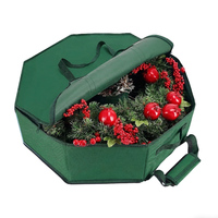 Étui de rangement pour couronne de Noël, coque rigide en tissu, 10-20L, carré