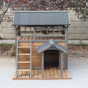 Chuồng chó gỗ hai tầng, kiểu dáng chắc chắn, dùng ngoài trời - Product Image 1