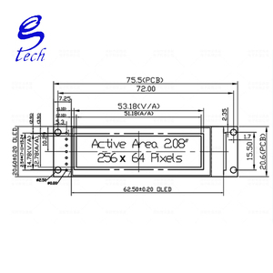 고품질 2.08인치 OLED <span class=keywords><strong>LCD</strong></span> 화면 SH1122 소형 화면 256x64 디스플레이 모듈 7핀 단색 화면 SPI - Product Image 3