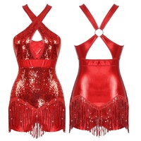 Justaucorps de danse latine à franges pour femme, tenue de performance, robe de danse latine