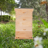 Colmena de Abejas Langstroth de 3 Niveles, Caja de Madera para Apicultores, 2 Niveles Profundos y 1 Mediano