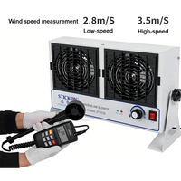 Neuer Desktop-Doppelkopf-DC-Ionisierungsventilator, Antistatischer Gebläseventilator zur Statikneutralisierung für die Elektronikindustrie, 7500V ST102D