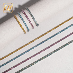สร้อยคอเทนนิสทรงกลมประดับมอสซาไนต์เงินแท้ S925 สร้อยข้อมือเทนนิสเพชร เครื่องประดับฮิปฮอปสุดหรู ของขวัญสำหรับผู้ชายและผู้หญิง - Product Image 3