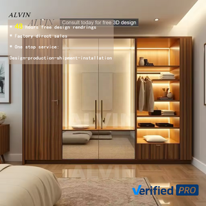 Alvin Modern White Shaker Style Wardrobe Freestanding <strong>Double</strong> <strong>Door</strong> <strong>Closet</strong> With Round <strong>Knob</strong> Handles for Bedroom - Product Image 5