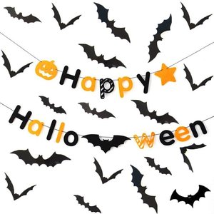 Decoración para Fiestas 2026, Banner 3D para Pared, Pegatinas de Murciélagos de Halloween con Personalización - Product Image 1
