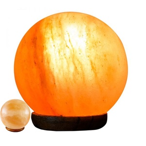 โคมไฟสีชมพูทรงลูกบอลแกะสลักด้วยมือโคมไฟสีแดงฐานไม้ - Product Image 1