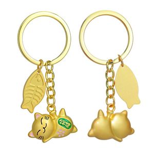 Cute Lucky Cat Keychain Fortune Lucky Cat Japanese Maneki Neko Key Chain Car Bag Charms Pendant Pray Health Fengshui Cat <b>Keyring</b> - Product Image 1