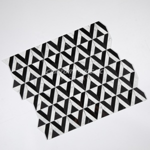 Gạch Khảm Thế Kỷ Mới Thiết Kế Ban Đầu Gạch Khảm Đá Cẩm Thạch Trắng Đen Đá Tự Nhiên Tam Giác Gạch Ốp Tường Phòng Tắm - Product Image 3