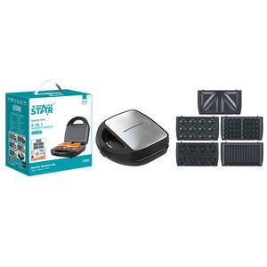 Winning Star 5 In 1 Sandwich Maker With Replaceable Plates Electric Multi Function Grill For Toast <b>Waffle</b> Donut Cake - Product Image 1