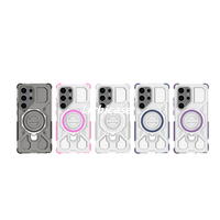 Étui de protection transparent texturé anti-collision Lichicase avec recharge sans fil pour Samsung M36 A55 S25FE