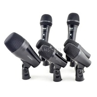 Kit de micros professionnels dynamiques pour caisse claire/tom, 7 micros pour instruments de musique avec étui de transport, microphone de batterie d'enregistrement PGA DrumKit7