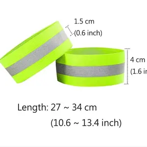 outdoor safety polyester reflective strip Hi Vis Reflective Running Armbands High Visibility Elasticated Arm bands Ankle Bands