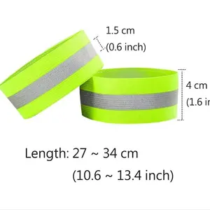 An toàn ngoài trời Polyester dải phản quang Hi VIS phản xạ chạy băng tay khả năng hiển thị cao đàn hồi cánh tay ban nhạc mắt cá chân ban nhạc