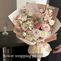 152 feuilles de papier d'emballage pour fleurs de style coréen, imperméable, non tissé, 11,8 x 11,8 pouces, 4 couleurs, fournitures pour fleuristes, emballage
