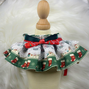 공장 도매 귀여운 키티 크리스마스 고양이 턱받이 두건 세트 나비 넥타이 조정 가능한 침을 흘리는 스카프 축제 애완 동물 목걸이 휴일 선물 - Product Image 6