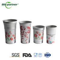 Tasse à boire jetable en aluminium coloré personnalisé en gros gobelet en métal pour bière tasse en aluminium réutilisable