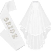 Bandeau de mariée en perles, écharpe de mariée en perles, voile de mariée, cadeaux de mariage pour enterrement de vie de jeune fille, fête de fiançailles, décoration