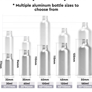 Pot cosmétique en aluminium argenté recyclable, bouteille en aluminium |   Pot à crème cosmétique anti-fuite pour emballage de produits cosmétiques biologiques - Product Image 2