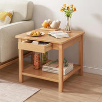 Table basse moderne en bois à double plateau pour salon, accessoire de canapé, meuble de rangement pour la maison