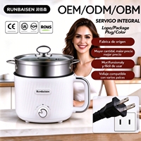 Mini-marmite électrique multifonctionnelle 110V US 18cm 600W, cuiseur vapeur double couche 1,8L antiadhésif, logo personnalisé OEM ODM