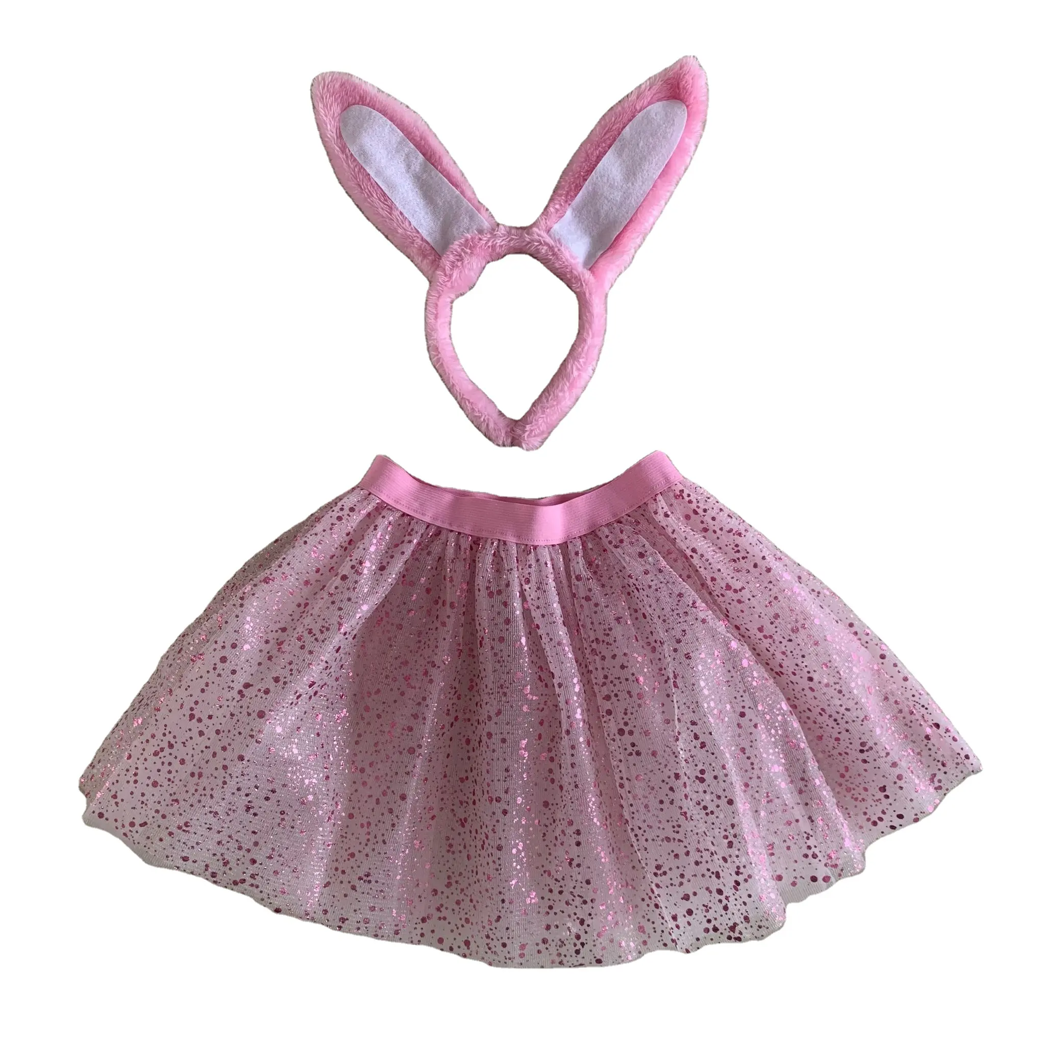 Ropa de conejitos de Pascua para niños, faldas de tutú rosa para fiesta de conejos, 2023