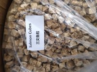 Ikan Salmon Beku Kering Bentuk Kubus, Tinggi Protein, Camilan Hewan Peliharaan, Makanan Anjing Kucing, Bebas Biji-bijian, Grosir, Pasokan Massal OEM