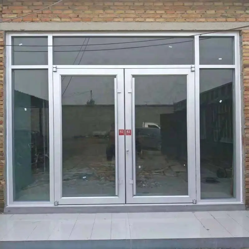 Porte angolari della fabbrica della cina porta d'ingresso commerciale del negozio KFC doppia porta d'ingresso in vetro a battente