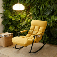 Fauteuil à bascule moderne pour balcon, fauteuil de détente pour la maison, fauteuil de détente Bjflamingo avec poche latérale