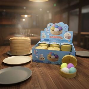 Produit transfrontalier le plus vendu : Jouet anti-stress Squishy en forme de boulette mystérieuse et de boulette de soupe, avec poudre dorée et paillettes, à récupération lente - Product Image 2