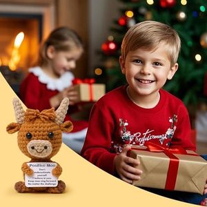 Muñeco de Ganchillo Creativo de Vaca Highland Positiva Hecho a Mano, de Lana Tejida, para Apoyo Emocional y Regalo de Alegria para Amigos - Product Image 2