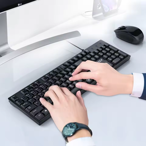 T15 <b>USB</b> Wired Office Keyboard Full-size 104 <b>Keys</b> Membrane Keyboard with Silicone Keycaps for PC Laptop Desktop - Product Image 3