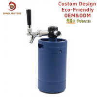 Mini fût de brassage artisanal en acier inoxydable de 2 L, growler à cocktails, distributeur de cocktails à double paroi avec robinet
