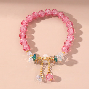Wholesale Colorful Flower Charm <b>Bracelets</b> Handmade <b>Crystal</b> Lucky <b>Beaded</b> Daisy for Kids Women - Product Image 2