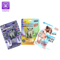 Emballage personnalisé pour pilules de stimulation sexuelle Blue Rhino, capsules 3D en blister, pilules lenticulaires, cartes sexuelles pour hommes