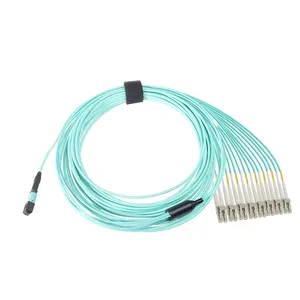 ODM OEM MTP至8x LC-Dulplex OM3 50/125um B 16光纤多模8M 15M 30M MPO/MTP分接电缆