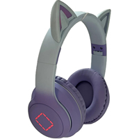 Vente en gros Casque supra-auriculaire Casque de jeu sans fil à LED pour filles Écouteurs bluetooth lumineux à oreilles de chat